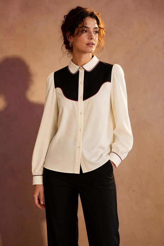 Saddle Curve Blouse styled view